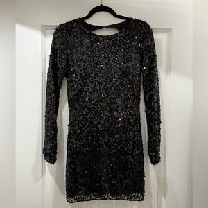 DKNY Open Back Sequin Mini Dress